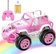 JQLM Remote Control Car for Girls, RC Car with Light,1:16 Scale Off-Road Vehicle,Gifts for 2 3 4 5 Year Old Little Girls