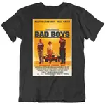 BAD BOYS 1995 電影海報粉絲黑色 T 恤