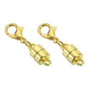 2Pcs Magnetic Necklace Clasps and Closures, 1"x0.2" Clasps Converter, Gold
