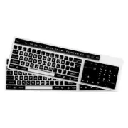 Pc Keyboard Cover Skin Silicone Desktop Keyboard Skin 17.3"x5.3" Black 2Pcs