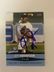 Jeff Thompson 2015 Signed West Michigan White Caps Team Card