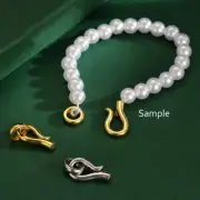 Sterling Silver Hook and Eye Clasp Connector Pearl Bracelet Necklace A5261