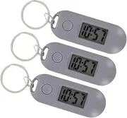 BESTOYARD 3pcs Key Chain Watch Digital Pocket Watch Hanging Watches Keyring Digital Clip on Watch Pendant Lanyard Child Pocket Watch Keychains Keychain Watch Nurse Pocket Watch Grey Plastic