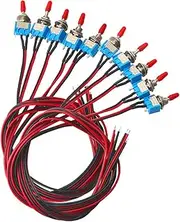 Toggle Switch with Pre-Wired for Car Auto Truck, 10Pcs Mini Toggle Switch ON-Off 2 Position 3 Pin SPST Auto Rocker Switch