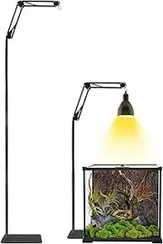 GlowUp Reptile Lamp Stand Adjustable Heat Lamp Stand Height 40-140 cm, 360° Rotation Reptile Lamp Holder with Base Terrarium Light Stand for Tortoises Spider (Without Lamps)