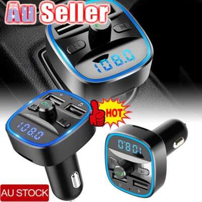 Bluetooth 5.0 Wireless Car FM Transmitter MP3 Player Radio 2 USB Charger NW