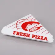 Choice White Clay Coated Clamshell Pizza Slice Box - 20/Pack