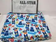 New P & A Marketing All-Star Kids Bedding PIRATES Twin Sheet Set - Blue NIP