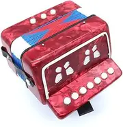 Kids Button Accordion Red Shell Finish Bass Treble MA218-RED