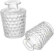 RORPOIR 2pcs Glass Diffuser Bottles Refillable Aromatherapy Jars for Fragrance Elegant Glass Diffuser Jars for Home Office Decor