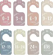 harayaa 8Pcs Baby Closet Dividers Size Newborn to 24 Months Baby Clothes Size Hanger Organizer Infants Wardrobe Divider Easily Sort and Organize