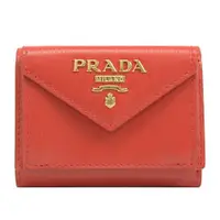 在飛比找ETMall東森購物網優惠-PRADA 1MH021 浮雕LOGO水波紋三折扣式小短夾.