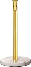 Siwil Paper Towel Holder Stand, One-Handed Ripping Paper Towel Roll Holder Countertop, Heavy Marble Base, NOT Tip Over - (Marble Base, Gold)