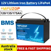 12V 100AH 120AH 135AH 175AH Lithium LiFePO4 Battery 24/36/48V Deep Cycle BMS RV