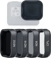 SOONSUN 4-Pack Lens Filter CPL ND8 ND16 ND32 Filter for GoPro Hero 5 6 7 Black, Neutral Density and Circular Polarizing Lens Filter Kit Lens Protector for GoPro Hero 5 6 7 Black Camera