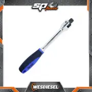 SP Tools 3/8 inch Drive Flex Handle Wrench 200mm - Soft Grip Hinged Joint Head
