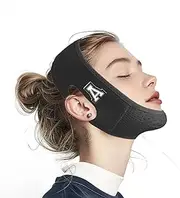 Chin Strap for Sleeping, V Line Lifting Mask, Character Butterfly Alphabet Series, Reusable Face Strap, Jaw Exerciser (Black-18)