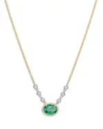 Meira T 14K White & Yellow Gold Emerald & Diamond Pendant Necklace, 18