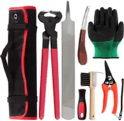 Swpeet 8Pcs Professional Farrier Tools Value Kit with Roll Pack, Horses Hoof ...