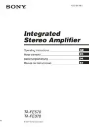 Sony TA-FE370 Amplifier / Receiver Owners Instruction Manual