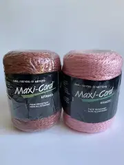 MAXI - CORD Braided Macrame Cord Lot of 2 Pink & Dusty Rose 6mm 100 Yds ~NEW~