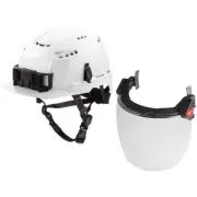 Milwaukee Hard Hats 9"x6.5" Type 2 Class C Front Brim Vented Safety Helmet White