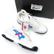 New Onitsuka Tiger Horizonia Sneakers Cream Blue Leather Lace Up Sz 6.5 Women's