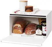 Yamazaki Home Bread Box Kitchen Counter Container Holder | Steel | Food Storage, One Size, White