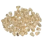 80pcs Bell Metal Cord Rope Lock Fastener End Stopper for Lanyard Backpack Gold