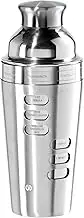 OGGI Dial A Drink Cocktail Shaker-23oz Stainless Steel Shaker, 8 Recipes, Stainless Steel Lid has Built in Strainer, Ideal Cocktail Mixer, Martini Shaker, Margarita Shaker & More, Stainless