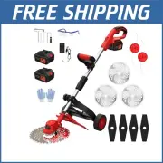 Electric Weed Wacker with 3 Functions: Lawn Edger & Brush Cutter - 2 Batteries