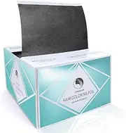 Vellen Hair Embossed Aluminium Hair Foil Sheets, Hair Foils for Highlighting, Non-slip Textured (Black, 13 Micron - 600 Sheets)