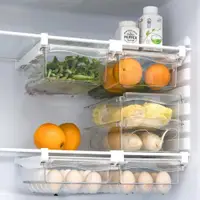在飛比找ETMall東森購物網優惠-冰箱抽屜式收納盒冰箱雞蛋收納整理懸掛式置物架自動滾蛋保鮮盒子