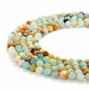 Multi-Color Amazonite Faceted Star Cut Beads 8mm 15.5" Strand