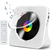 Portable Bluetooth Desktop CD Player for Home with Timer Built-In Hifi Speakers