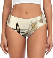 [SAAKE] Music Note Print Women's Briefs XS S M L XL XXL 3XL 4XL Plus Size Briefs Bikini Ladies Underpants