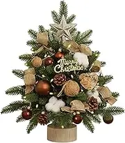 Xvilmaun Tabletop Christmas Tree, Table Ornament Christmas, 18 Inch Christmas Tabletop Decor, Artificial Christmas Tree with Lights for Christmas Decoration