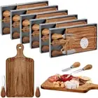 6 Set Bridal Shower Party Favors Wooden Square Cheese Board Gift Set Knives Fork