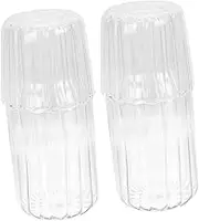 Ciieeo 2pcs Glass Pitcher Beverage Jug for Homemade Tea Ice Tea Milk Cold Drinks Elegant Design for Parties Bbqs and Everyday Use Capacity