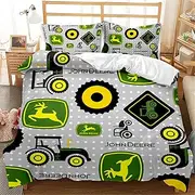 Eveone Toy Construction Vehicle Duvet Cover Single/Double/Queen/King Size Sheets Pillowcase Set Toy Car Funny Cartoon Car Childlike Creative for Kids Boy Girl Bedding 2/3/4PCS (Double-180*210cm-3pcs,5)