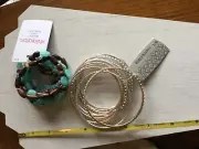 Lot Of Two Bracelet Sets New With Tags Brown & Turquoise color Beads and Bangles