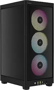 CORSAIR iCUE 2000D RGB AIRFLOW Mini-ITX PC Case - Mini-ITX Form-Factor - Steel Mesh Panels - Three-Slot GPU Support - 3x AF120 RGB SLIM Fans Included - iCUE Lighting Node CORE Controller - Black