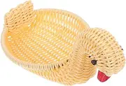 Cute Animal Woven Basket Handmade Multi Purpose Storage for Easter Eggs Fruit Home Decor Lightweight Decorative Basket for Kitchen Table Display