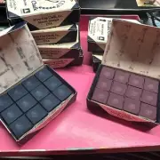 8 Dozen 5 NAVY BLUE 3 WINE Silver Cup Pool Cue Stick Chalk Cubes - SHIPS FAST!