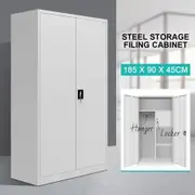 Filing Cabinet Lockable Steel Storage Cupboard with Hanger &amp; Drawer