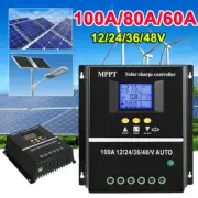 100A 80A 60A MPPT Solar Charge Controller DC 12V 24V 36V 48V Battery Regulator