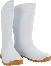 [Leapiture] High Safety Rain Boots PVC Waterproof Non-Slip Rain Boots Oleic Acid Alkaline Work Boots for Workshops Horticultural Places (42-White), White, 42 EU