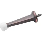 Oil Rubbed Bronze Baseboard Solid Door Stop with Fixed Screw Attachment Doorstop