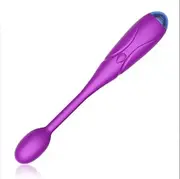 Personal Eye Massager with Body Massage Ball, Handheld Facial Massager Vibrates to Relieve Eye Dark Circles, Puffiness, Fatigue - Purple