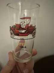 Vintage Hazel Atlas Drinking Glass Old Timer Cars 1914 Stutz & 1910 Hudson